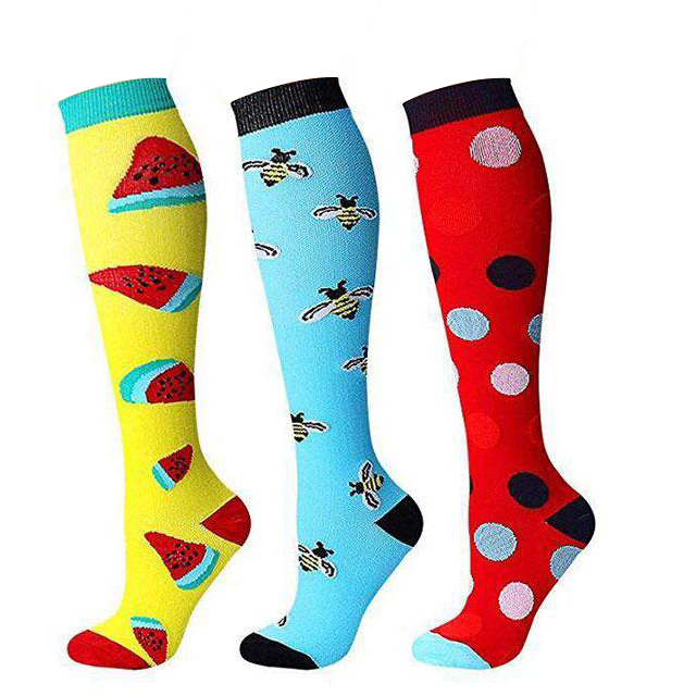 Watermelon, bee &amp; dots Socks &lt;br&gt; Compression Socks Unisex Medical Thigh High 3 PAIRS